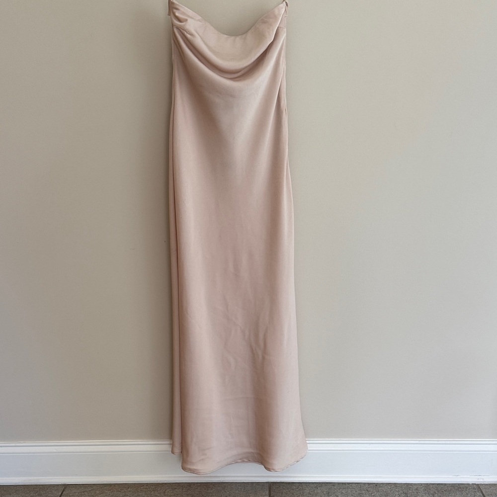 Princess Polly Strapless Long Dress in Champagne